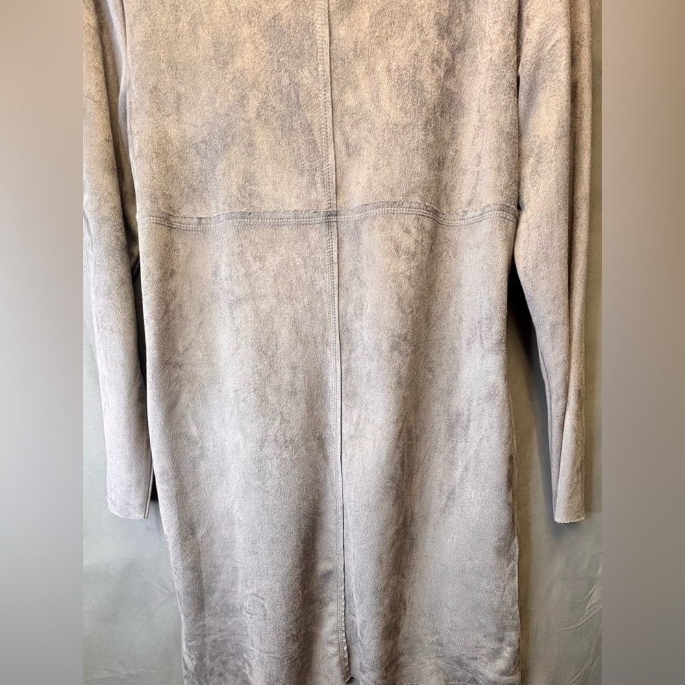 Anthropologie JOH Grey Aurora Faux Suede Stretch Shift Dress Size Medium - Picture 3 of 8